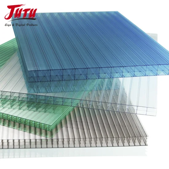 Panneaux de toiture Jutu en polycarbonate avec revêtement UV Twinwall 6 mm